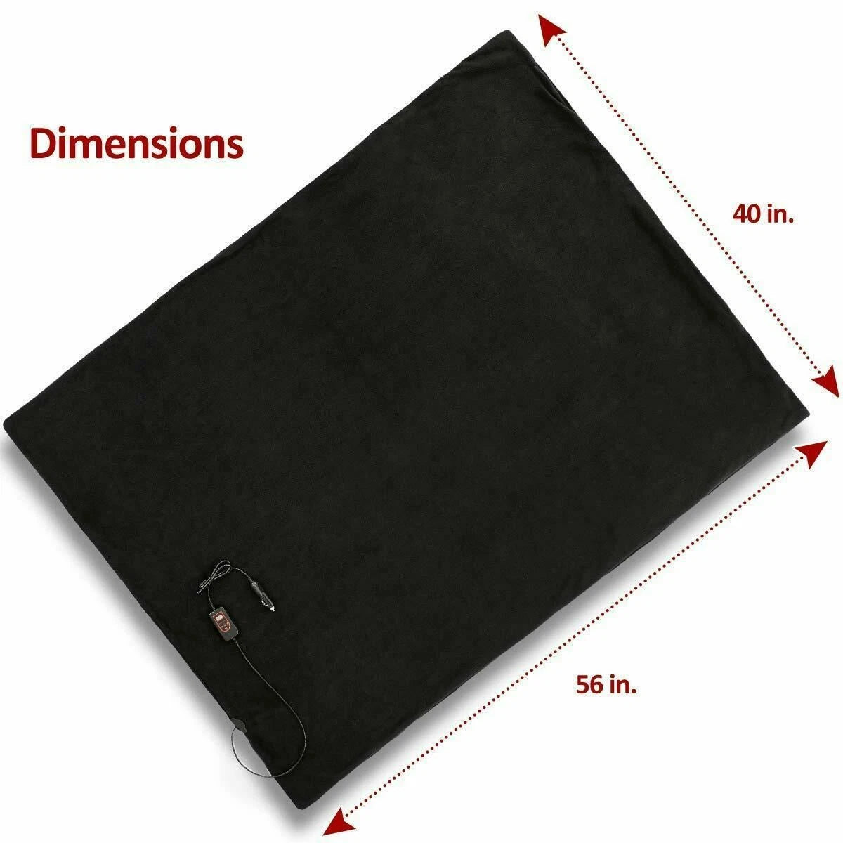 12V Heated Car Travel Blanket with 45-Minute Timer