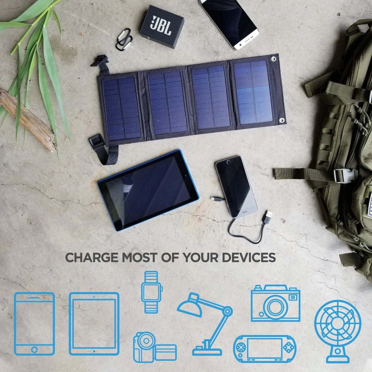 10W Portable Solar Charger Lightweight Water Resistant Panel