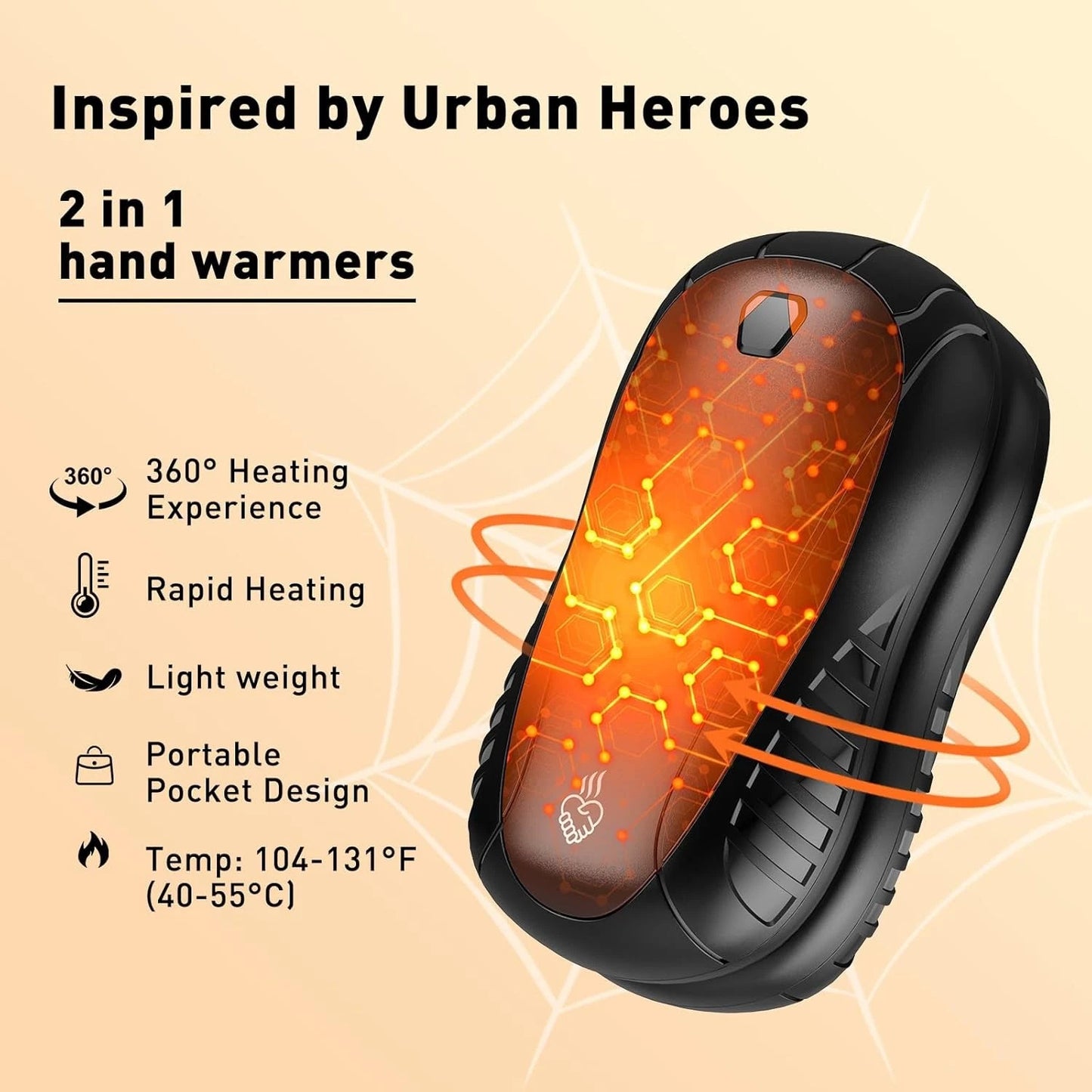 Rechargeable Hand Warmers 2 Pack 10000mAh for Outdoor Use