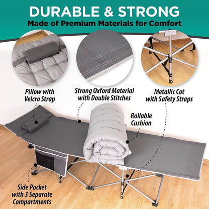 2 Pack Foldable Camping Mattress Pads 73 Inch Waterproof Bottom