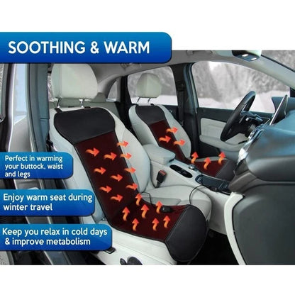 12V Heated Car Seat Cushion Covers 2 Pack Black