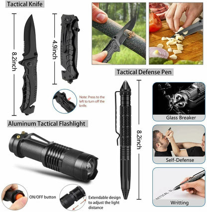 150 Piece Emergency Survival Kit Tactical Backpack Camping Hiking