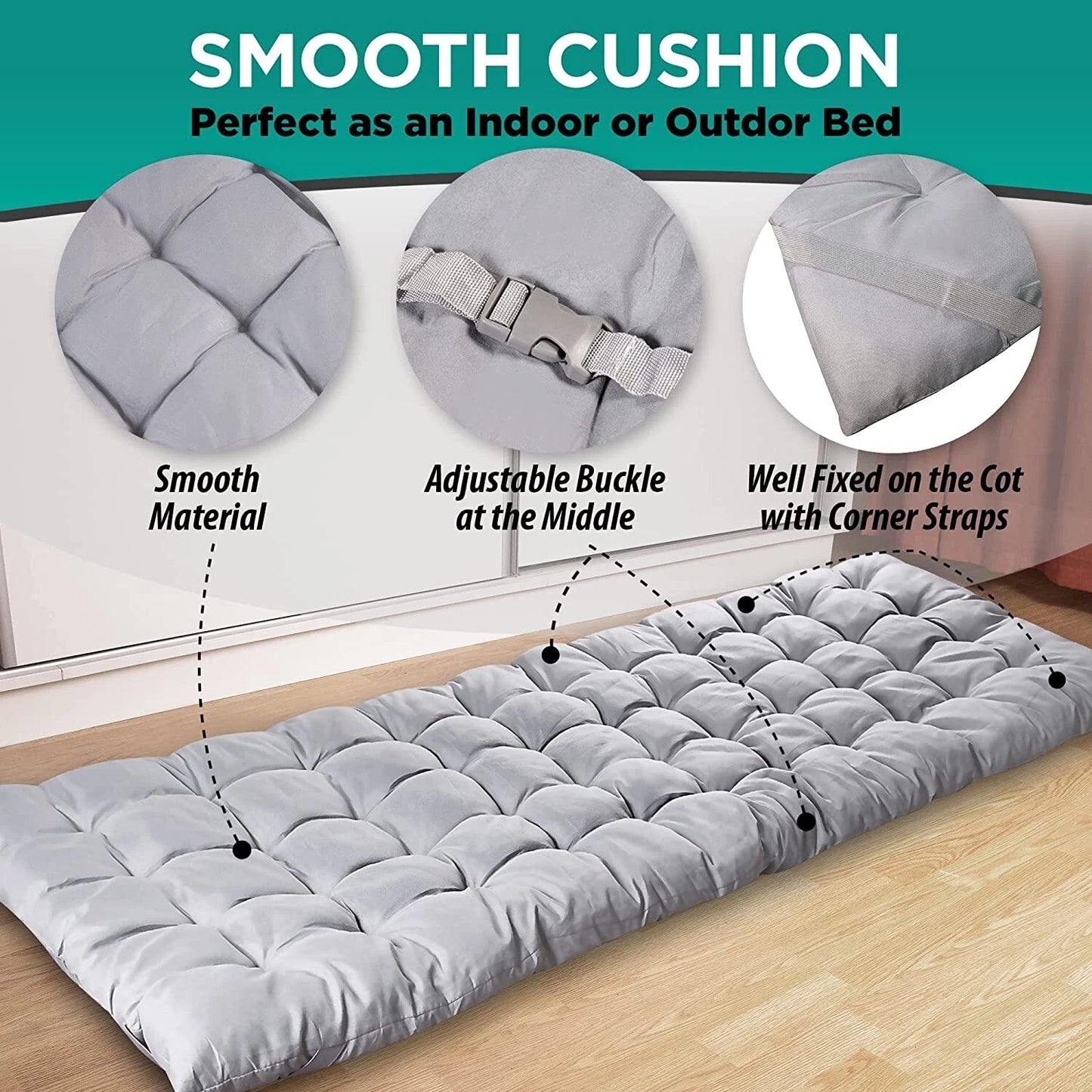 2 Pack Foldable Camping Mattress Pads 73 Inch Waterproof Bottom