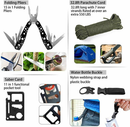 150 Piece Emergency Survival Kit Tactical Backpack Camping Hiking