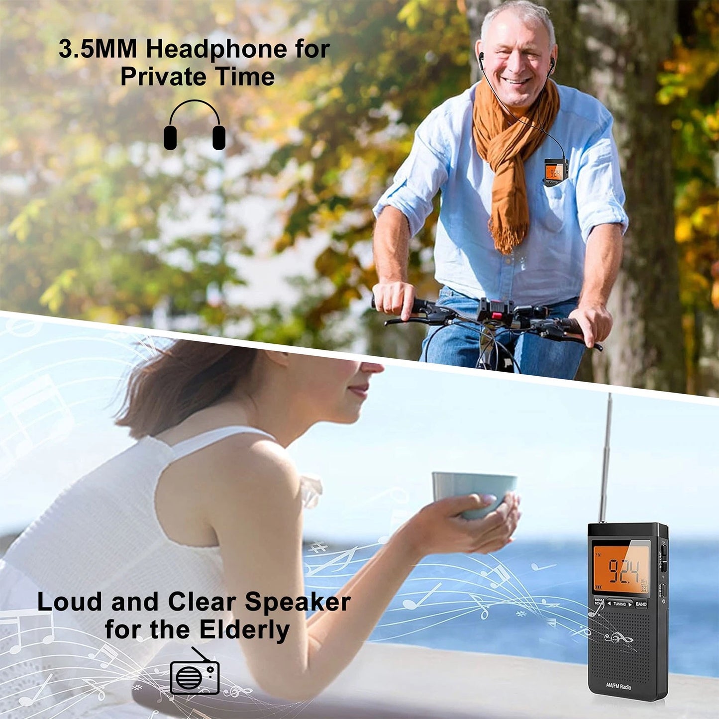 Portable NOAA Weather Radio AM FM Emergency Pocket Radio LCD Antenna