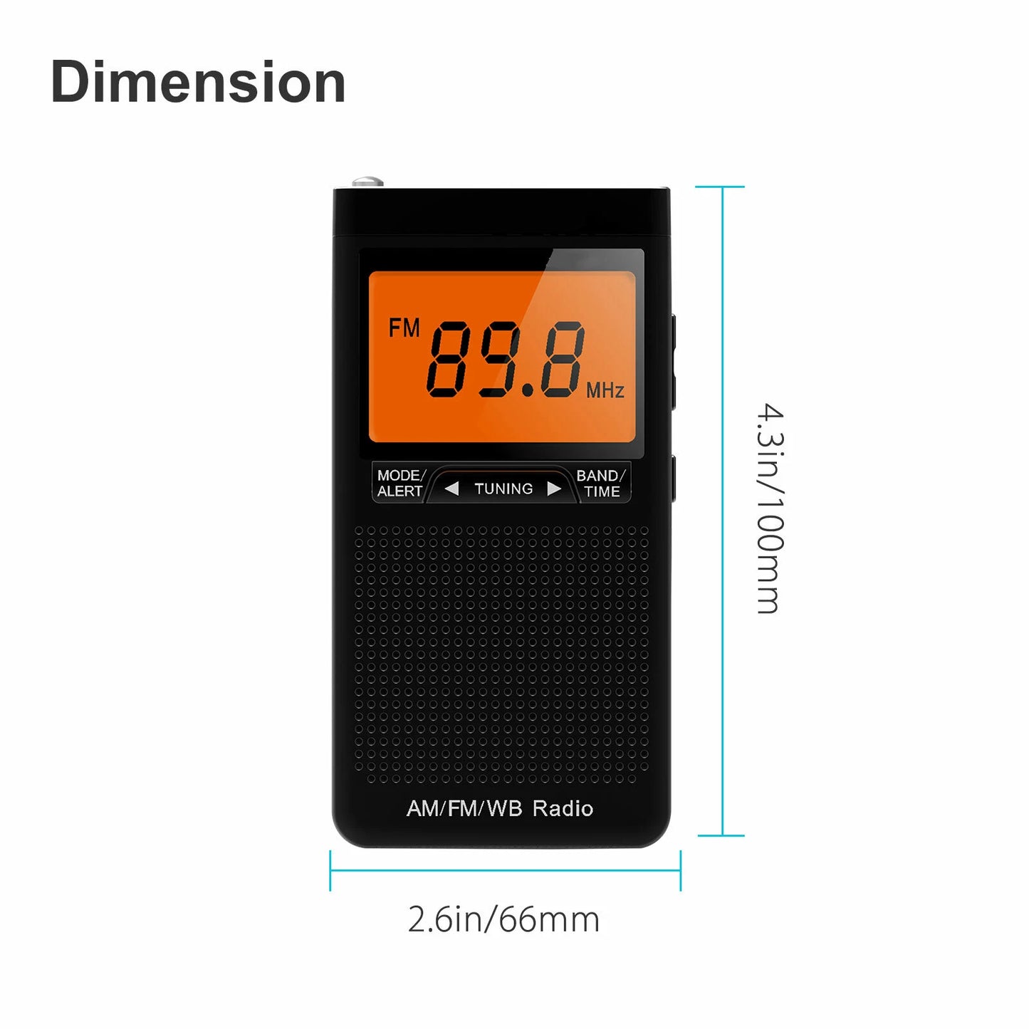 Portable NOAA Weather Radio AM FM Emergency Pocket Radio LCD Antenna