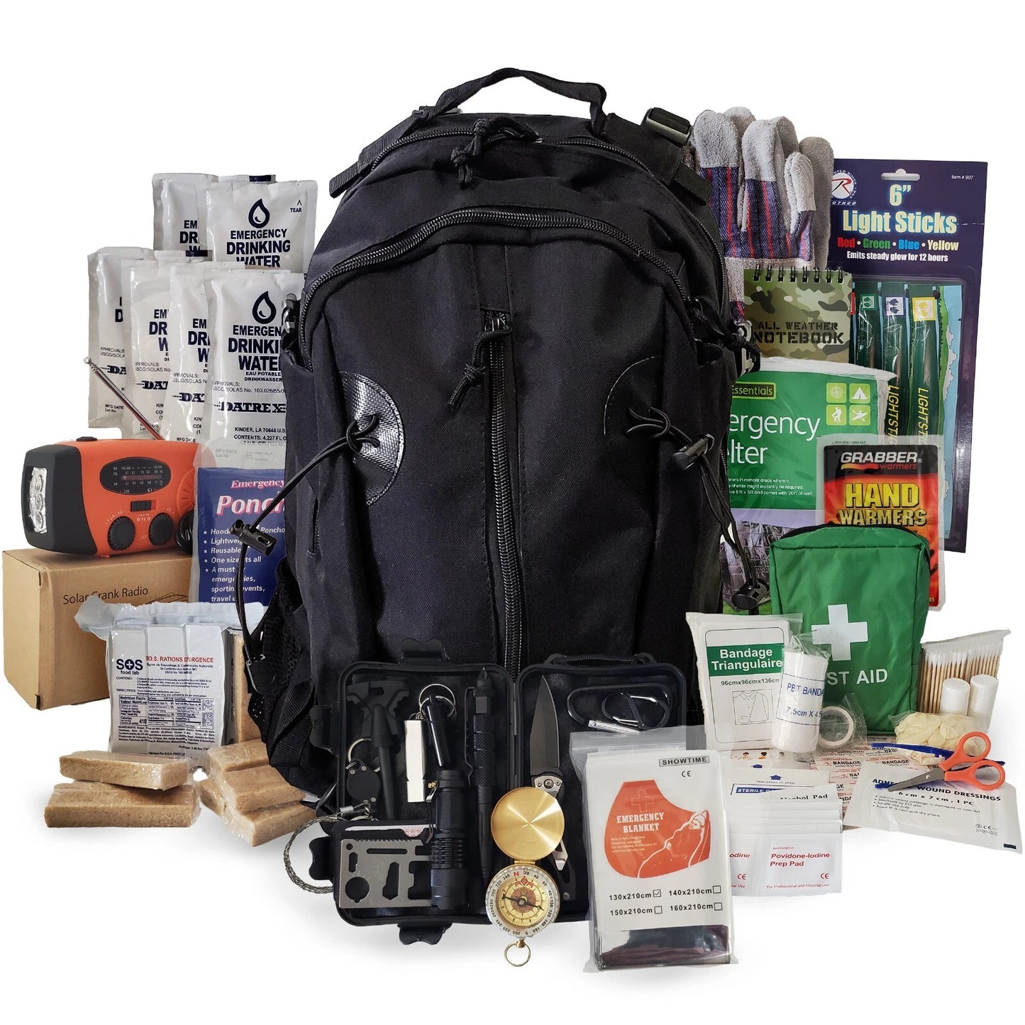1 Person 72 Hour Emergency Survival Backpack Kit Camping Hiking
