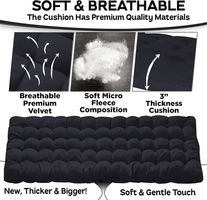 Foldable Camping Cot Mattress Pad with Waterproof Bottom