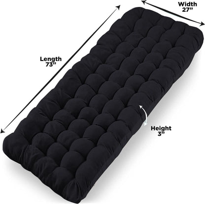 Foldable Camping Cot Mattress Pad with Waterproof Bottom