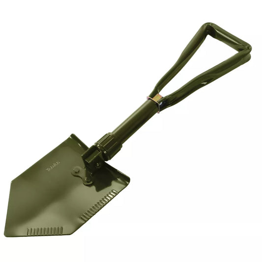 Tri-Fold Camping Shovel Compact Folding Survival Tool with Carry Pouch