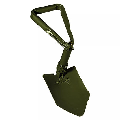Tri-Fold Camping Shovel Compact Folding Survival Tool with Carry Pouch
