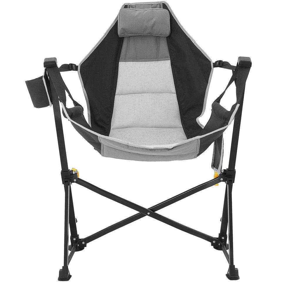 Folding Hammock Camping Chair 300 lb Capacity with Headrest & Cup Holder