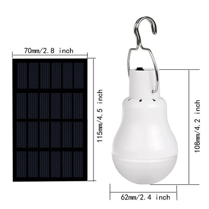 Portable Solar LED Bulb Light Hanging Camping Tent Lamp 2pcs