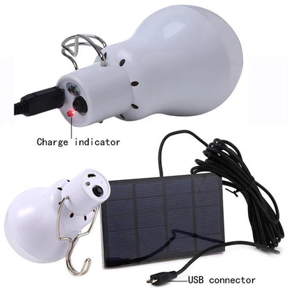 Portable Solar LED Bulb Light Hanging Camping Tent Lamp 2pcs