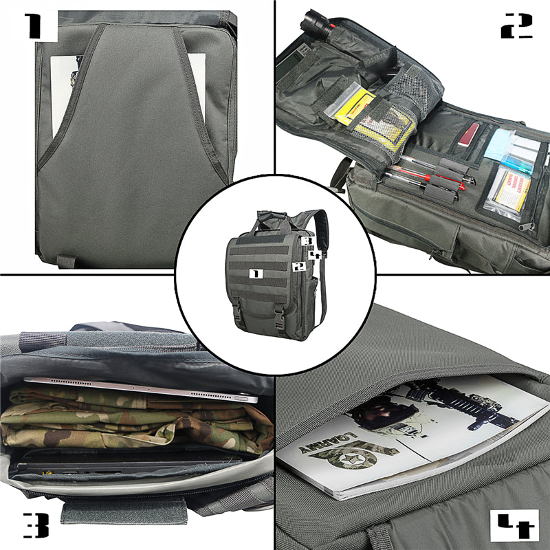 Tactical sling backpack with organized interior compartments for gear and everyday essentials