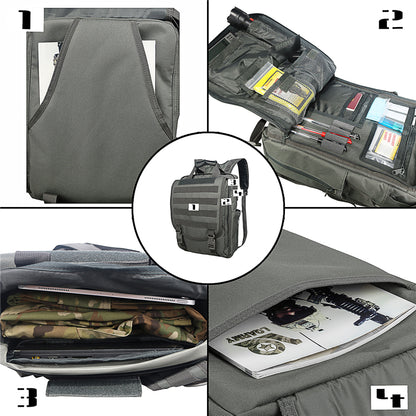Tactical sling backpack with organized interior compartments for gear and everyday essentials